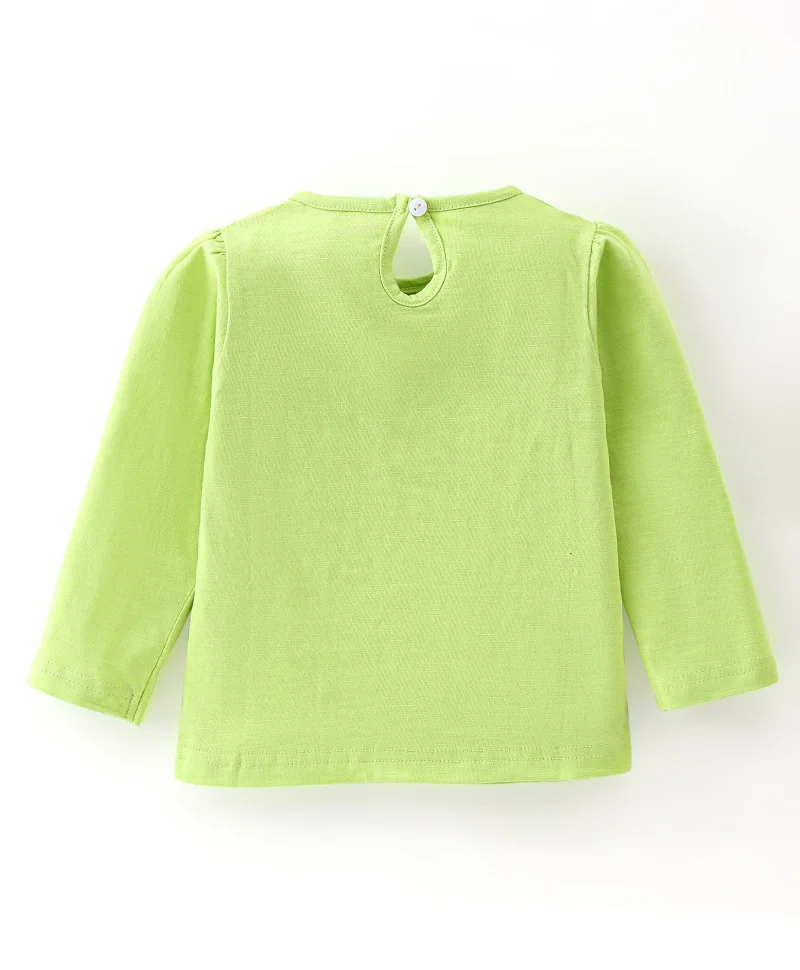 babyhug Babyhug Cotton Knit Full Sleeves Tee with Unicorn Graphic Print - Green