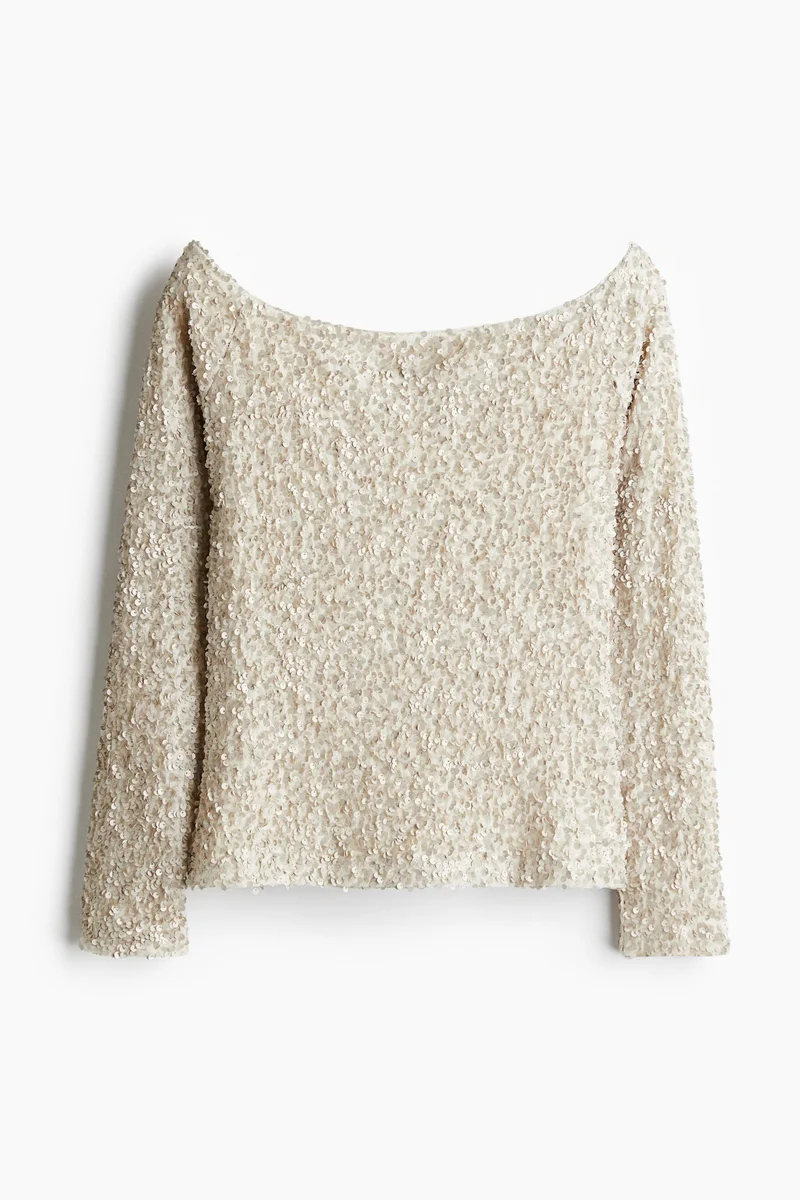 H&M Sequined off-the-shoulder top