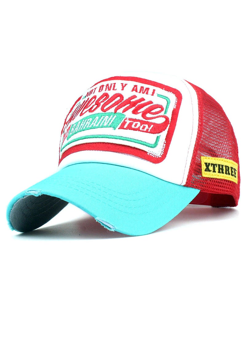 Generic Awesohle Embroidered Baseball Cap Unisex Blue Red  - Image 1