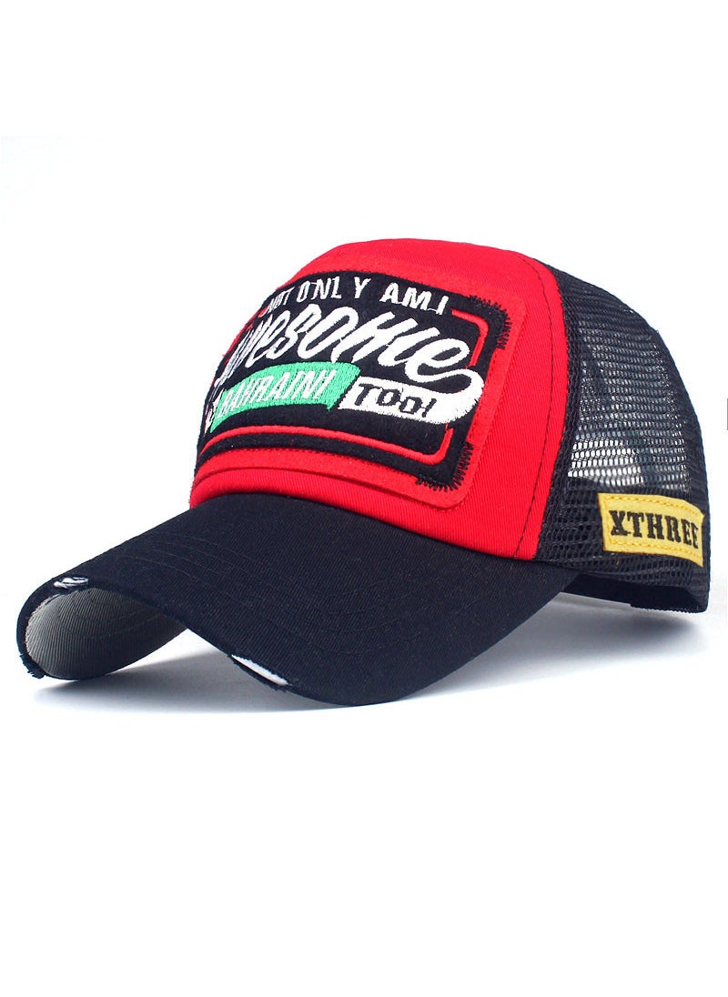 Generic Awesohle Embroidered Baseball Cap Unisex Blue Red  - Image 2
