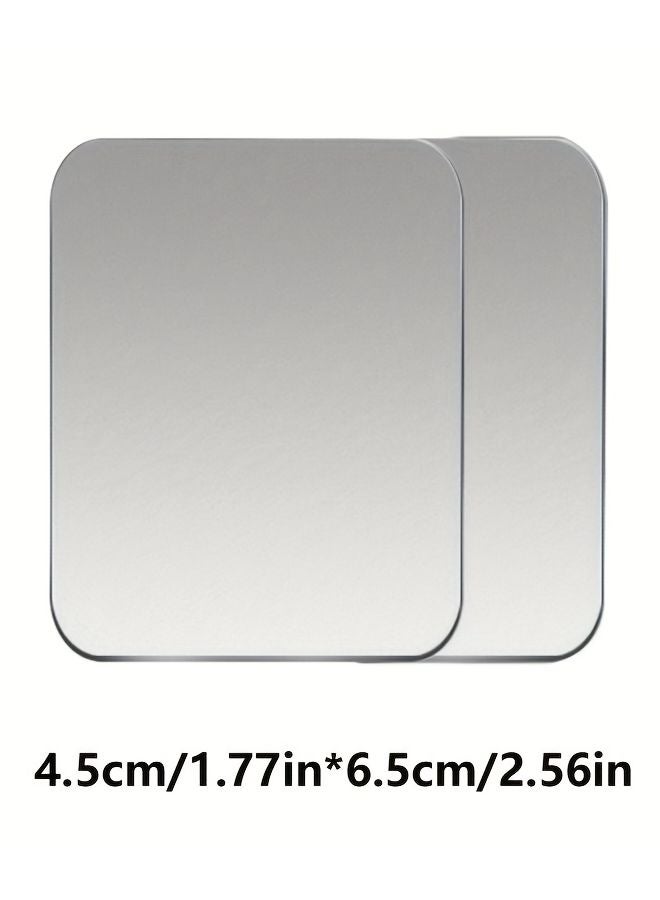 ألواح معدنية فضية كبيرة مربعة ٢ قطعة، صفائح حديدية دائرية للحامل المغناطيسي والشحن اللاسلكي - Image 1