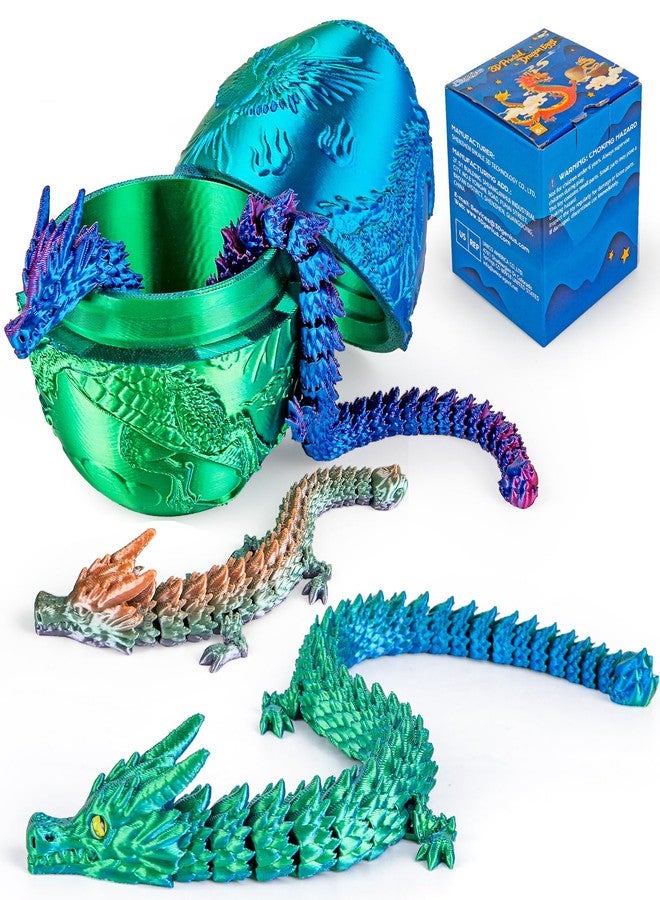 3Dgenius 3.94inch 3D Printed Dragons Egg Large Dragon Egg with 3 Dragons Inside 3D Printed Toys Dragon Toys for Kid & Adults, Easter Christmas & Home Decor - Image 1