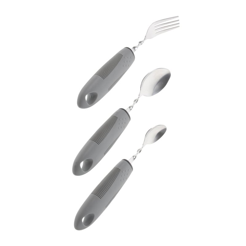 Adaptive Utensils Set One Handed Fork Spoon Elderly Care Portable Travel Tableware - Image 2