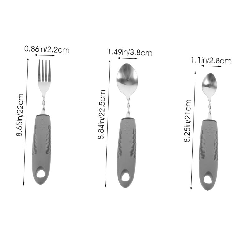 Adaptive Utensils Set One Handed Fork Spoon Elderly Care Portable Travel Tableware - Image 3