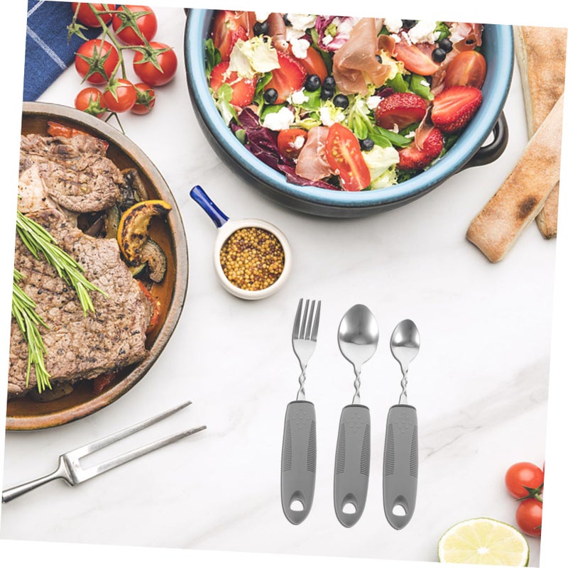 Adaptive Utensils Set One Handed Fork Spoon Elderly Care Portable Travel Tableware - Image 4