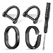 FEGVE D Ring Keychain with Screw Shackle D Shape Durable Key Ring for Car Key DIY Leather Craft Purse12inch4 pcs Matte Black - Image 2