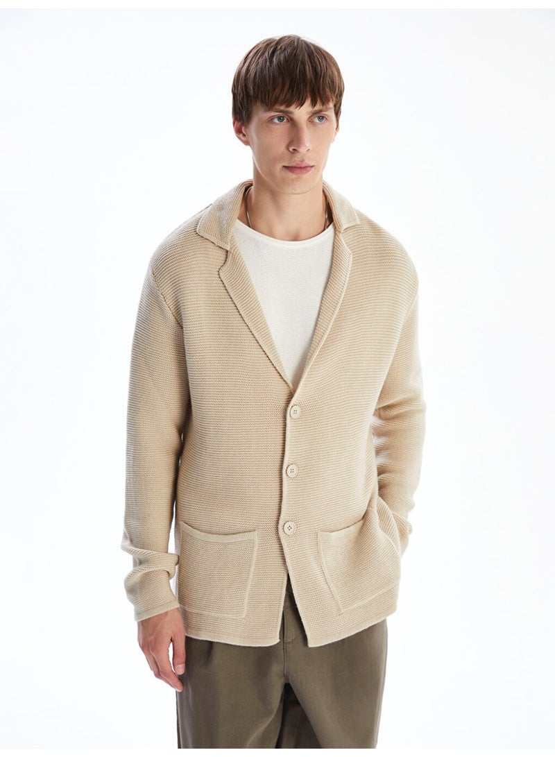 سترة ذات مقاس قياسي ياقة للرجال من الكنزات الصوفية،