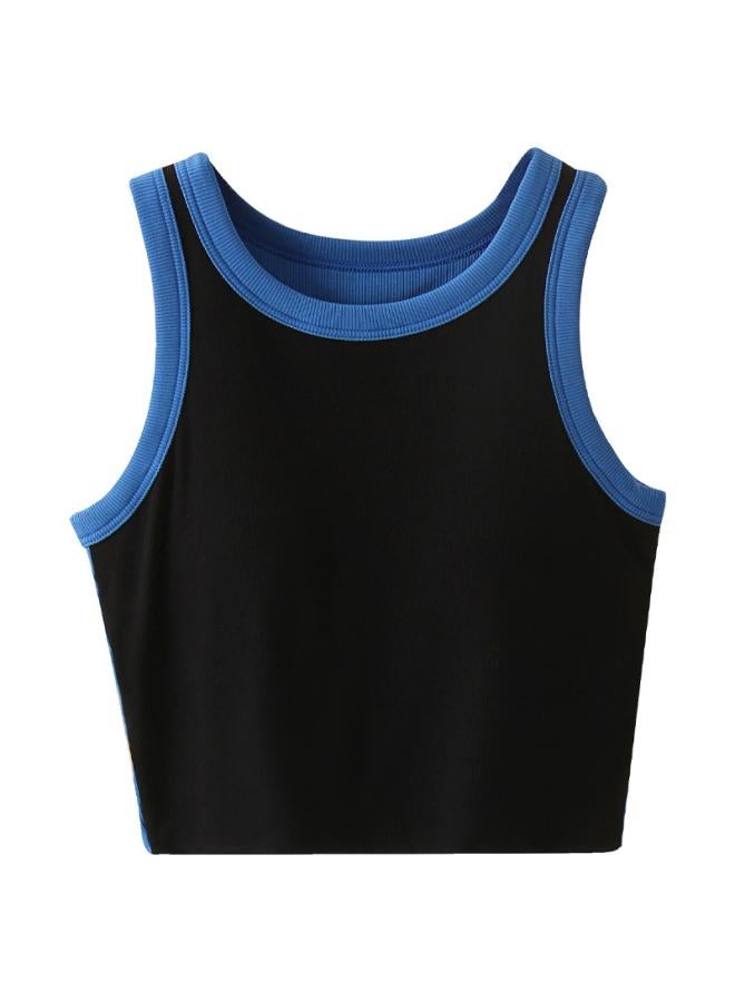 VUELO New Style With Chest Pad Front And Rear Contrast Color Navel Vest Short Inner Base Camisole Women's Summer Outer Wear  - Image 5
