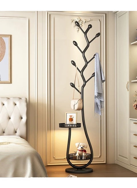 Stylish Tree Design Clothes Rack With Practical Storage Shelves