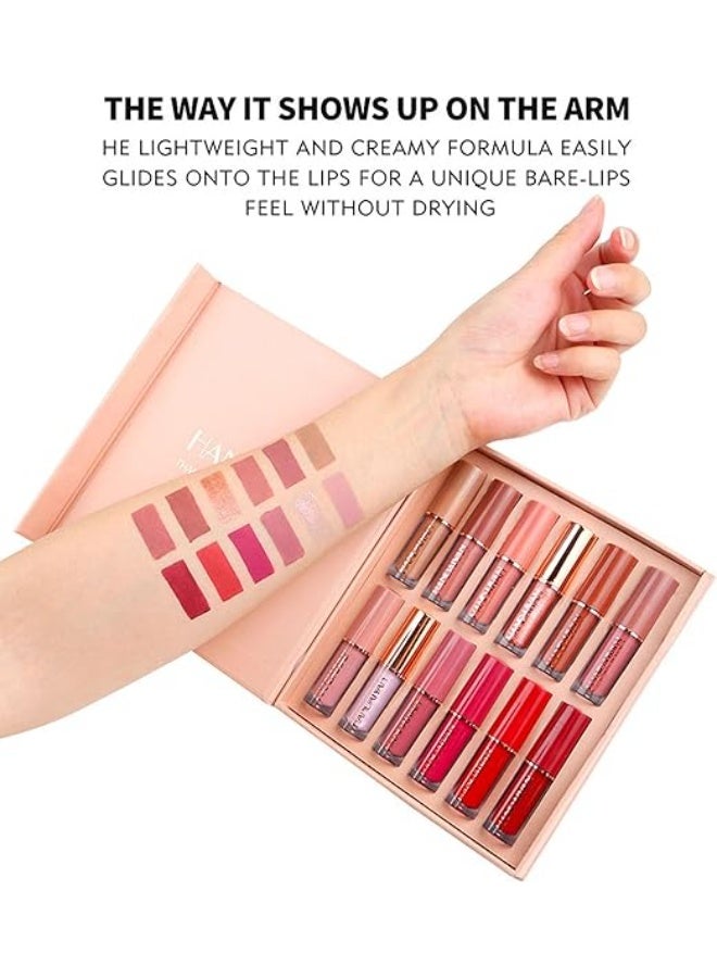 HANDAIYAN Lipstick Set Matte Liquid 12 Colors Long Lasting Waterproof for Women Highly Pigment Velvety Nude Super Stay Soft Hydrating & Lightweight Professional Moisturizing Makeup Lips Gift - Image 5