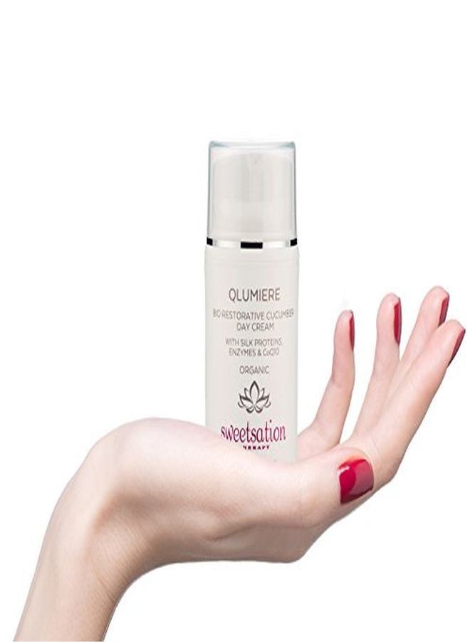 Sweetsation Therapy Qlumiere BioRestorative Cucumber Day Cream With Silk Amino Acids, Hyaluronic Acid, Enzymes, Antioxidants, Spirulina Sea Kelp, Caviar, Coq10, 2Oz. Hydrating Soothing Protecting.  - Image 3