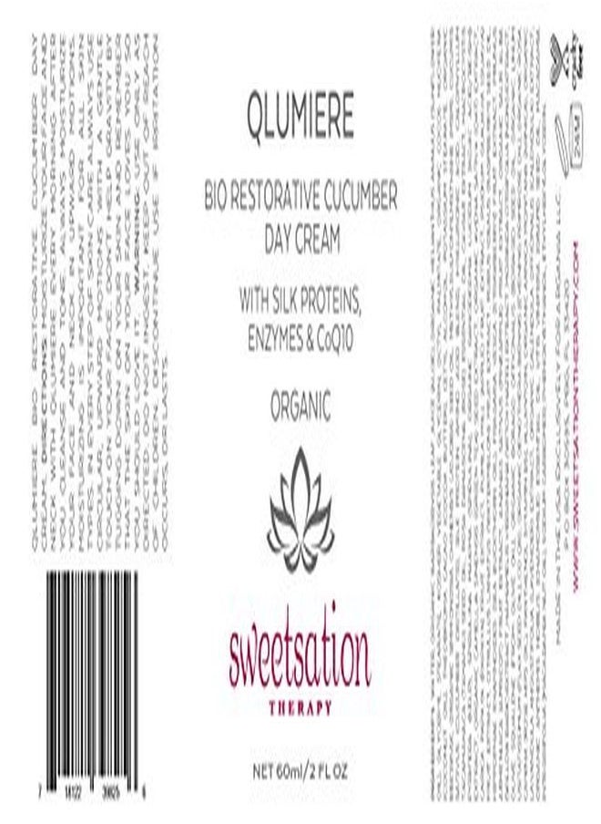 Sweetsation Therapy Qlumiere BioRestorative Cucumber Day Cream With Silk Amino Acids, Hyaluronic Acid, Enzymes, Antioxidants, Spirulina Sea Kelp, Caviar, Coq10, 2Oz. Hydrating Soothing Protecting.  - Image 4
