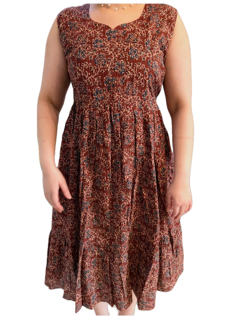 Generic Soft Cotton Maternity Dress With Adjustable Belt, Comfortable and stylish  - Image 3