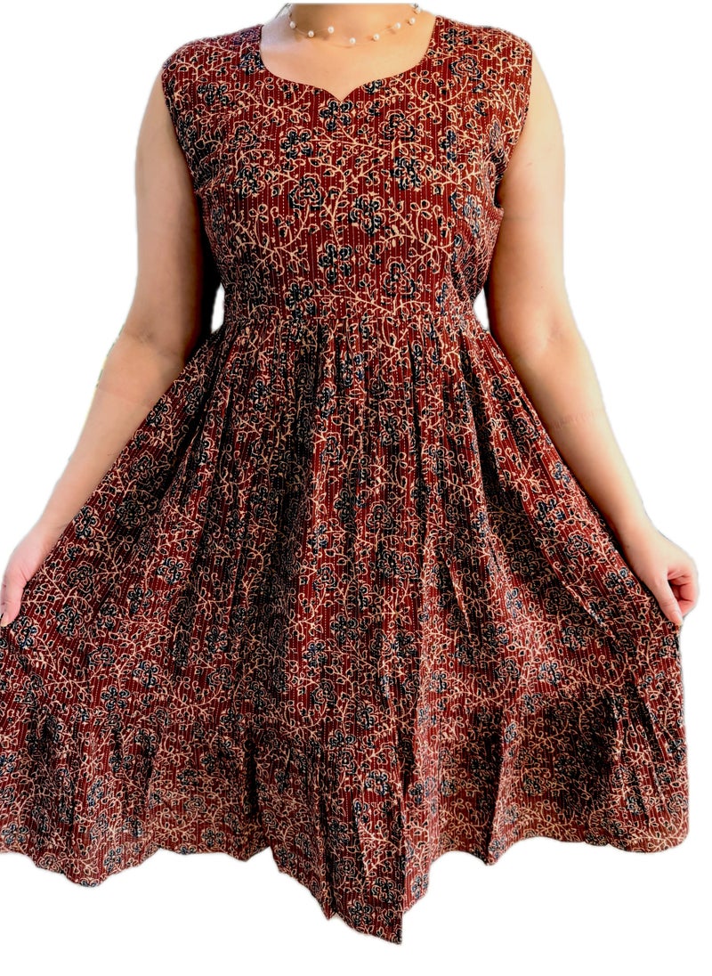 Generic Soft Cotton Maternity Dress With Adjustable Belt, Comfortable and stylish  - Image 4