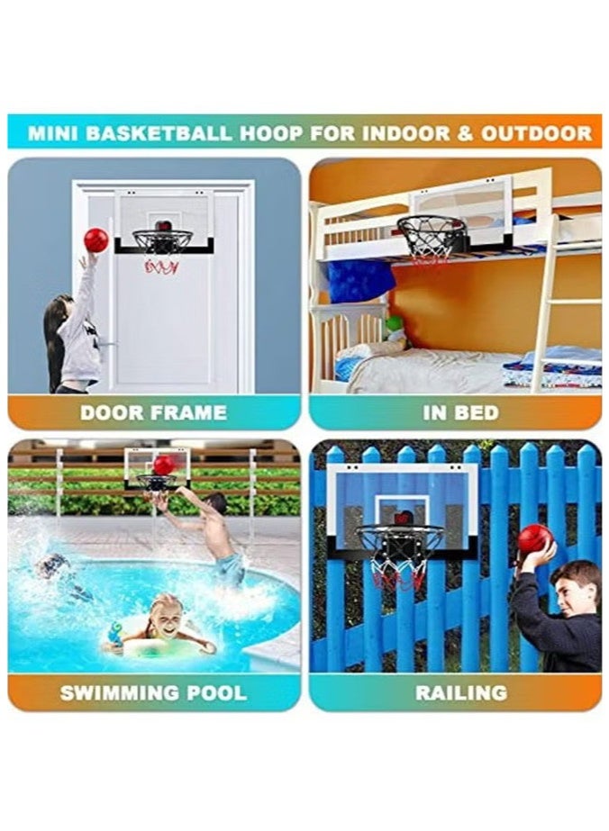 دنزوز طوق كرة السلة الداخلي للأطفال والبالغين غرفة كرة السلة طوق صغير مع لوحة النتائج الإلكترونية والكرات والبطاريات ألعاب كرة السلة - Image 4