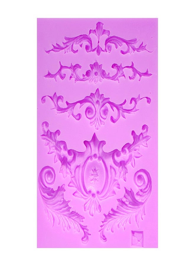 acvcatto 4 Pcs Baroque Style Curlicues Scroll Lace Fondant Silicone Molds, Filigree Relief Flower Chocolate Molds for 3D Sculpted Decoration Cupcake Topper Jewelry Polymer Clay Crafting Projects - Image 4