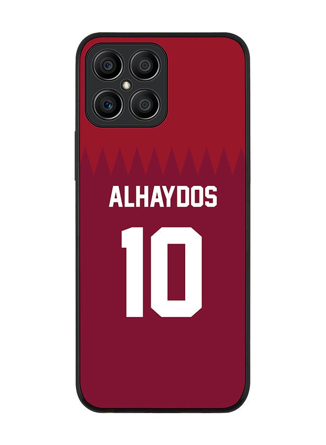Stylizedd Rugged Black edge case for Honor X8 Slim fit Soft Case Flexible Rubber Edges Anti Drop TPU Gel Thin Cover - Football Team - Qatar Player Name - Alhaydos - Image 1
