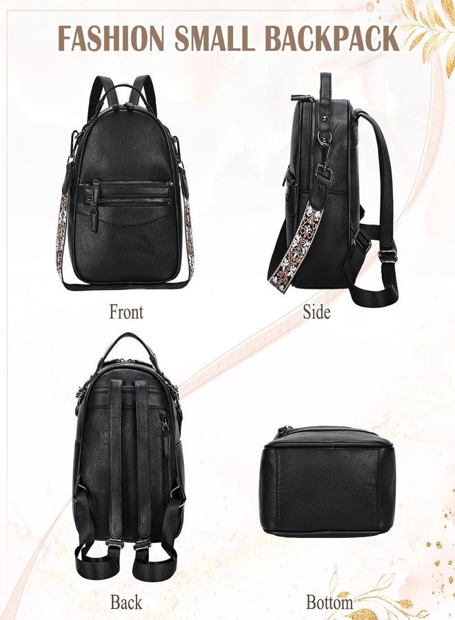 RAVUO Mini Backpack for Women, Small Leather Backpack Purse Fashion Handbag Convertible Ladies Trendy Shoulder Bag for Work,Travel,Black - Image 5