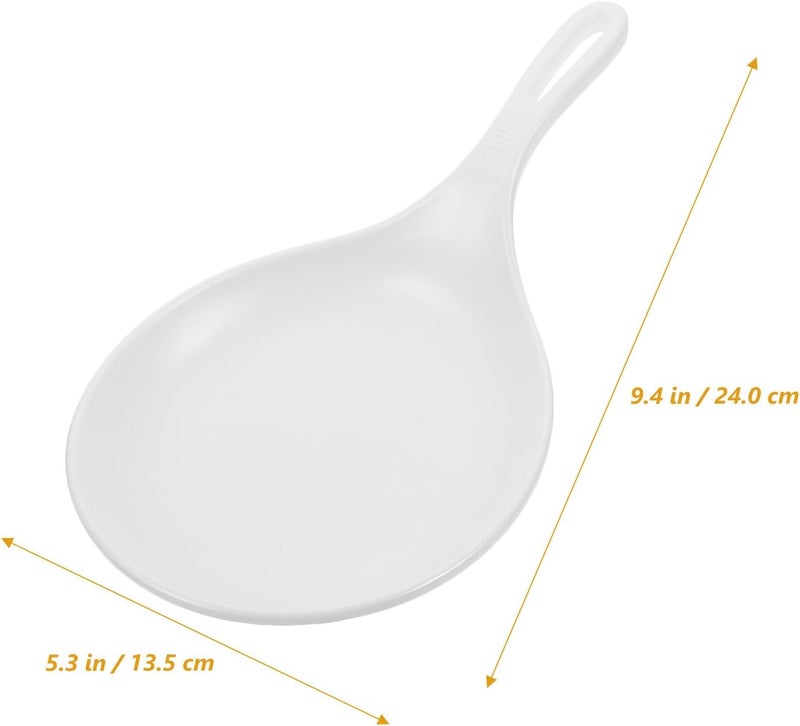 2pcs White Handheld Serving Plates with Handle, Large Lightweight Appetizer Tray for Salad, Pasta, Steak – Portable Food Dish for Entertaining and Dining - Image 2