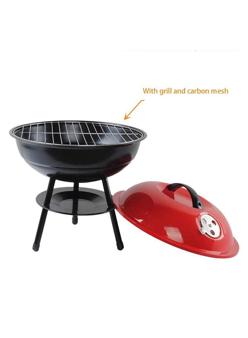 DIGI CORE Portable Charcoal Grill BBQ Grill Portable Barbecue Grill Small Grill For Outdoor Camping Picnic Backyard Patio 14 Inch Dual Vents for Temp & Charcoal Control Barbecue Grill With Lid Multicolor - Image 4