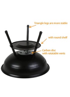 DIGI CORE DIGI CORE Portable Charcoal Grill BBQ Grill Portable Barbecue Grill Small Grill For Outdoor Camping Picnic Backyard Patio 14 Inch Dual Vents for Temp & Charcoal Control Barbecue Grill With Lid Multicolor  - Image 3