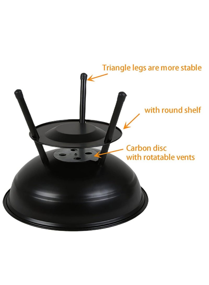 DIGI CORE Portable Charcoal Grill BBQ Grill Portable Barbecue Grill Small Grill For Outdoor Camping Picnic Backyard Patio 14 Inch Dual Vents for Temp & Charcoal Control Barbecue Grill With Lid Multicolor - Image 3