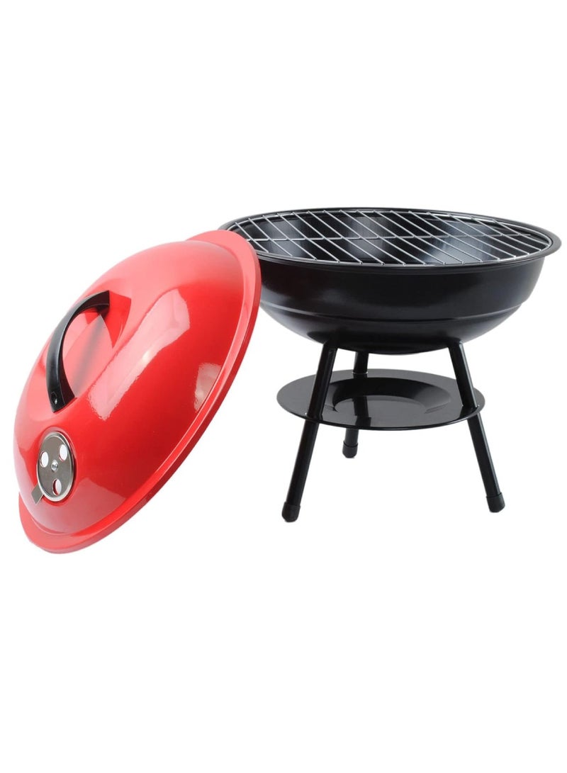 DIGI CORE Portable Charcoal Grill BBQ Grill Portable Barbecue Grill Small Grill For Outdoor Camping Picnic Backyard Patio 14 Inch Dual Vents for Temp & Charcoal Control Barbecue Grill With Lid Multicolor - Image 1