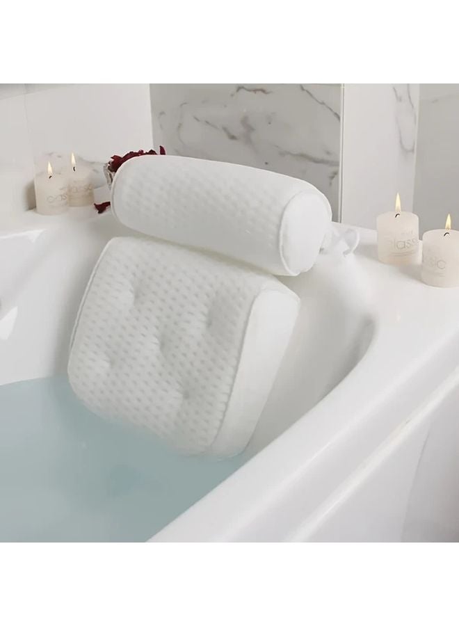1pc Spa Bath Pillow With Non Slip Suction Cup For Neck And Back Support - Image 3