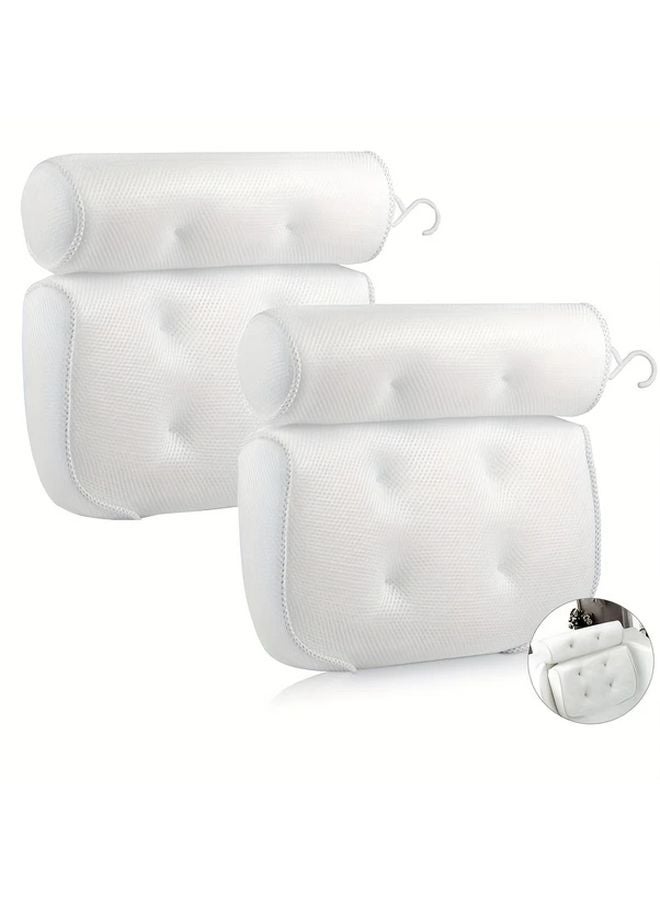 1pc Spa Bath Pillow With Non Slip Suction Cup For Neck And Back Support - Image 4