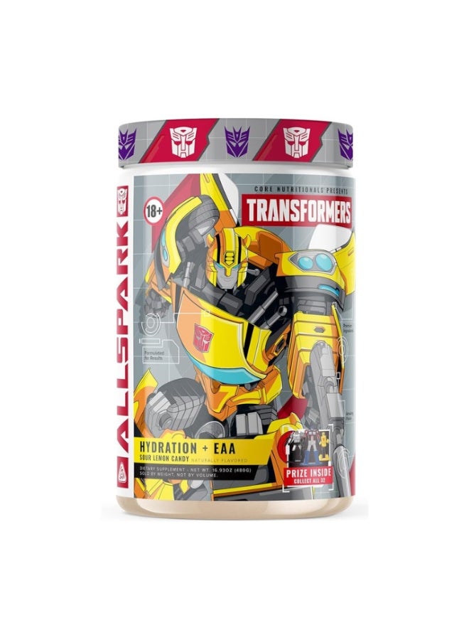 AMINOS & HYDRATION TRANSFORMERS ALLSPARK (EAA + Hydration) Essential Amino Acids, Electrolytes, Recovery & Performance Support - Sour Lemon Candy (Bumblebee)