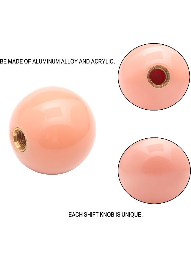 YIUIY Round Ball Shift Knob Universal Luminous Gear Shift Knob 5 6 Speed for Manual Automatic Vehicles with Adapters (Pink to Red) - Image 3