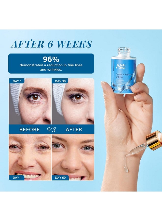 ANAI RUI Copper Peptides Serum For Face Copper Peptide Face Serum + Hyaluronic Acid Reduces Fine Lines & Wrinkles Plumping And Radiant Skin 1.Fl.Oz - Image 3