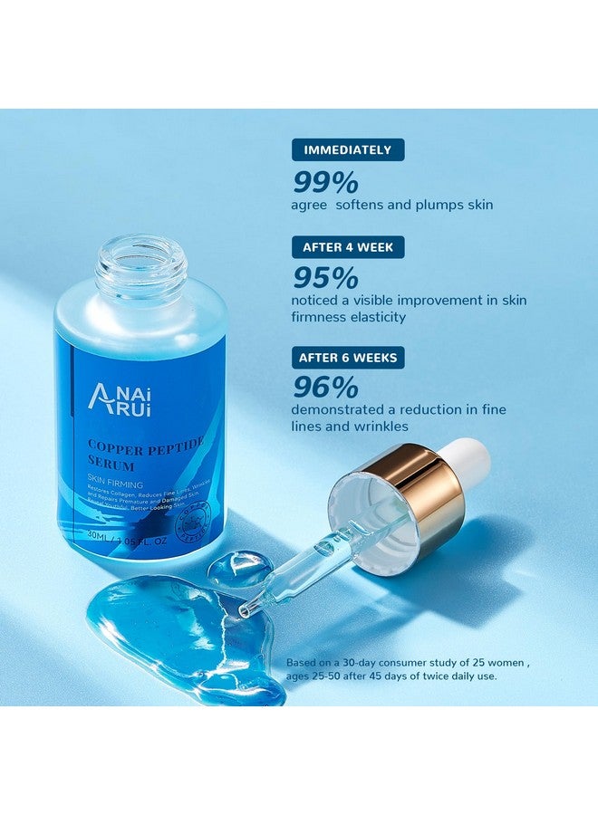 ANAI RUI Copper Peptides Serum For Face Copper Peptide Face Serum + Hyaluronic Acid Reduces Fine Lines & Wrinkles Plumping And Radiant Skin 1.Fl.Oz - Image 4