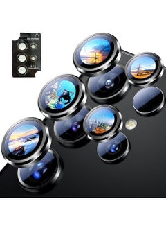 SNBFA Camera Lens Protector for Samsung Galaxy S25 Ultra,Scratch-Resistance [Strong Adsorption] Optical Grade Tempered Glass with Metal Individual Ring Camera Screen Cover [Black]  - Image 1
