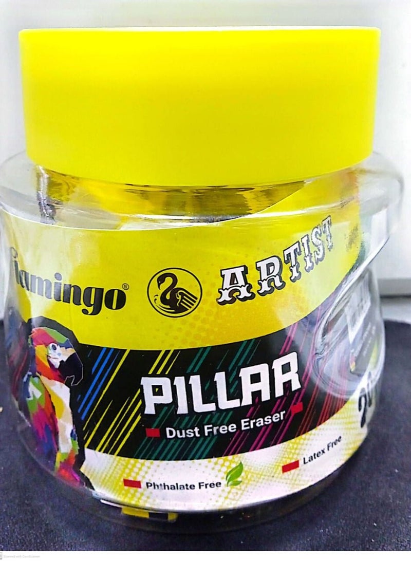 Flamingo 20Pieces Pillar Free Eraser - Image 1