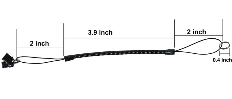ColorYourLife Elastic Tether Coiled Spring Lanyards with USB Type C and Lightning Port Plug for Stylus Pens and Small Items (3 Pack, Black) - Image 3