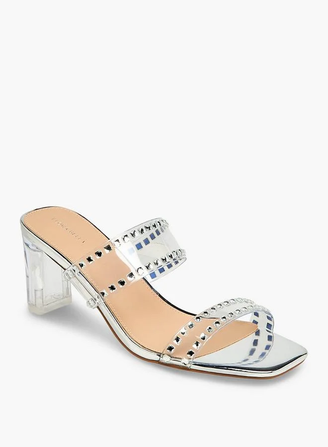 Flora Bella By Shoexpress SILVER Flora Bella Women Embellished Block Heel Sandals for Women | Best Price UAE