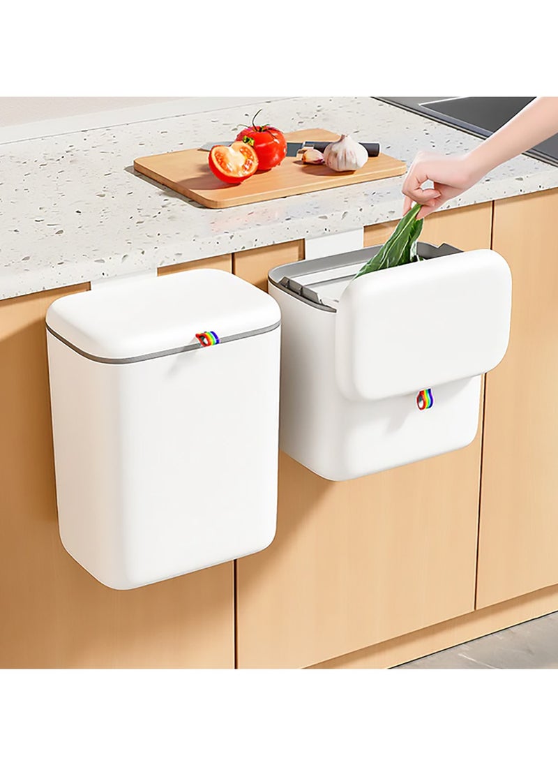 LIMITLESS Trash Can With Lid Rainbow Kitchen Hanging Compost Bin, Wall Mount Slide Open Kitchen Cabinet Door, Sink Plastic Garbage Can, Gallon Under Kitchen Counter Bin, 3.3 gallons/12.5 L  - Image 2