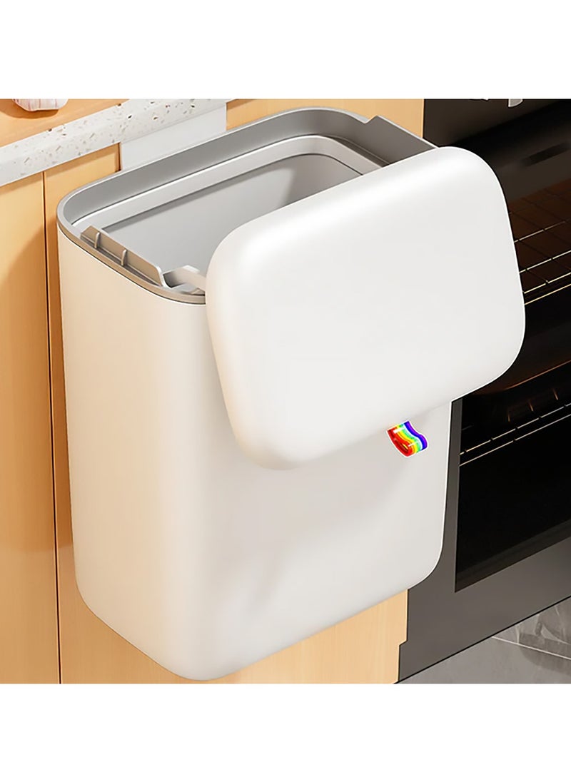 LIMITLESS Trash Can With Lid Rainbow Kitchen Hanging Compost Bin, Wall Mount Slide Open Kitchen Cabinet Door, Sink Plastic Garbage Can, Gallon Under Kitchen Counter Bin, 3.3 gallons/12.5 L  - Image 3