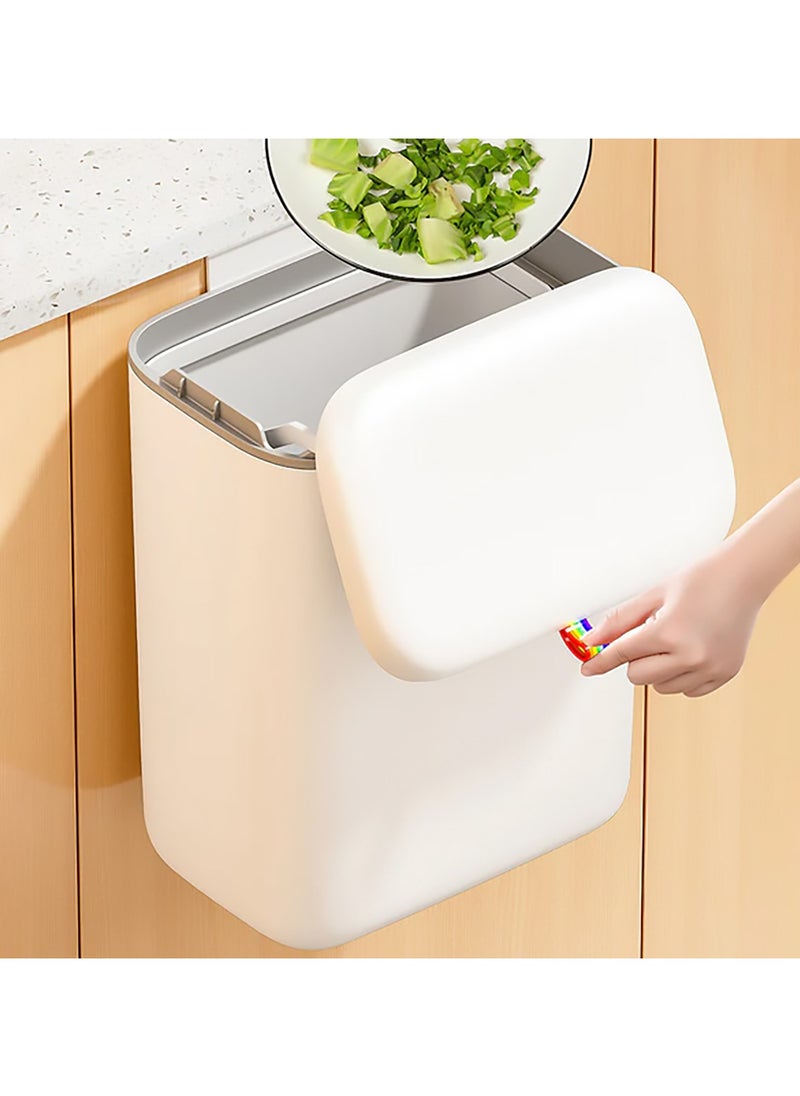 LIMITLESS Trash Can With Lid Rainbow Kitchen Hanging Compost Bin, Wall Mount Slide Open Kitchen Cabinet Door, Sink Plastic Garbage Can, Gallon Under Kitchen Counter Bin, 3.3 gallons/12.5 L  - Image 5