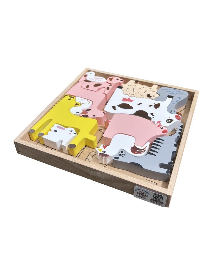 Kinder Creative Kinder Creative 3D Domestic Animals Stacking Puzzle, Chunky Stacking Wild Animals Puzzle,Alphabet & Numeric Magnetic Fishing Game, Educational Puzzle and Toys for Kids Pack of 3  - Image 2