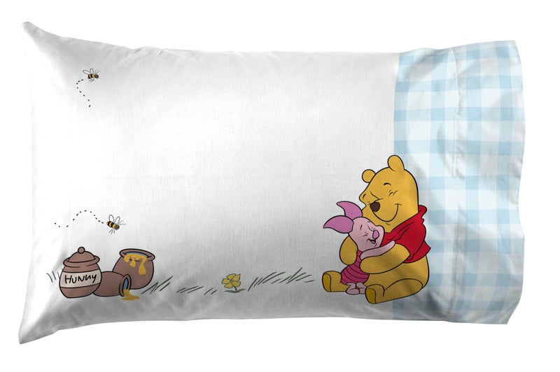 Jay Franco Kids Sheet Set with Fitted  Flat Sheets & Pillow Cover - Ultra-Soft Bedding with Pillowcase for Room Decor  White - Winnie The Pooh  3 Piece Twin - Image 3