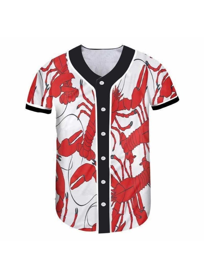 Summer Button Loose Baseball Jacket Short Sleeves - Image 1