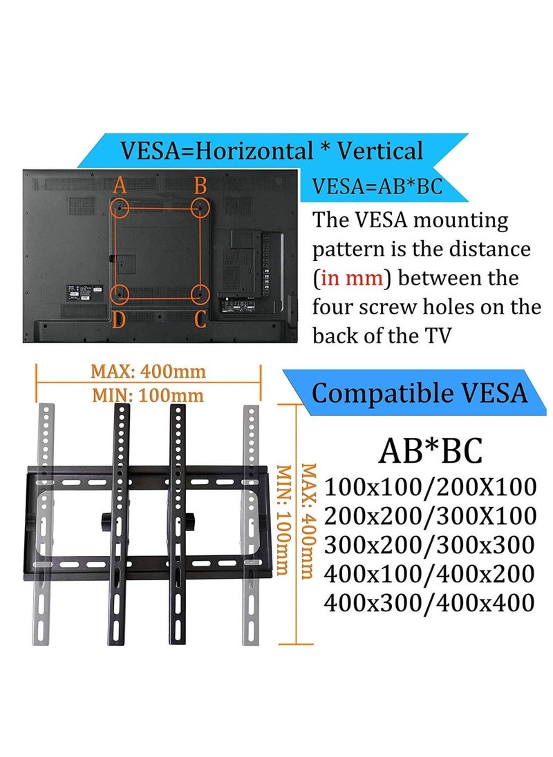 TV Wall Mount Bracket for Most22" 32" 40" 43"46" 47" 50" 52" 55" 58" 60" Inch LCD LED Plasma Flat Screen Fit for Most of Samsung Coby LG - Image 1