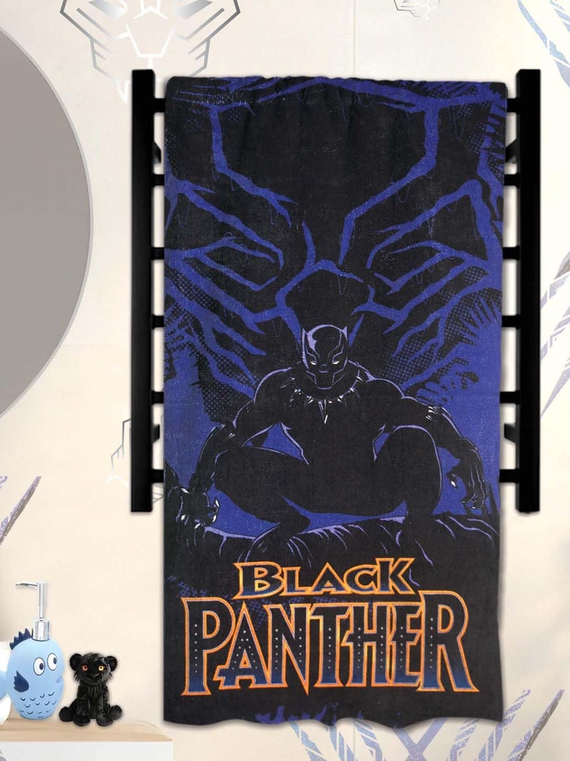 Athom Living Black Panther Kids Cotton Bath Towel,Superhero Themed Soft & Absorbent Towel for Boys & Girls, 60x120cm, 350GSM - Image 2