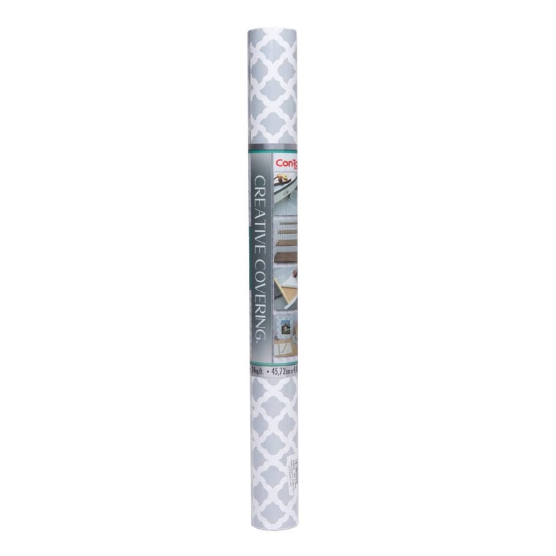 Con-Tact Brand Creative Covering, Self-Adhesive Shelf Liner, Multi-Purpose Vinyl Roll, Easy to Use and Apply, 18'' x 16', Talisman Glacier Gray - Image 1