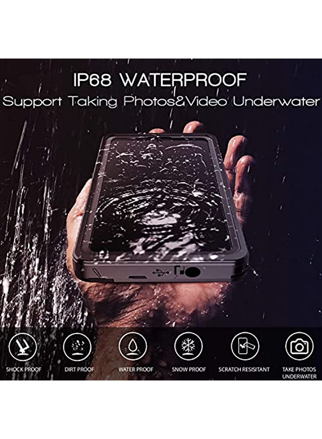 erorex Waterproof Case for Samsung Galaxy Note 20 Ultra,360 Degree Full Body Protection with Built-in Screen Protector Shockproof Waterproof Case, Clear Full Body Heavy Duty Protection (Note 20 Ultra, Black) - Image 2