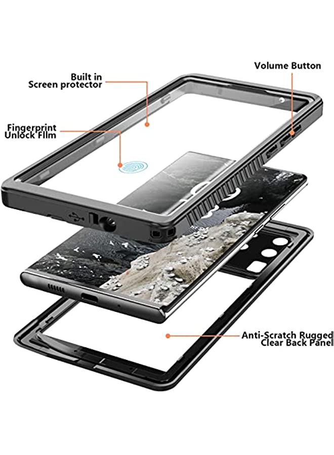 erorex Waterproof Case for Samsung Galaxy Note 20 Ultra,360 Degree Full Body Protection with Built-in Screen Protector Shockproof Waterproof Case, Clear Full Body Heavy Duty Protection (Note 20 Ultra, Black) - Image 4