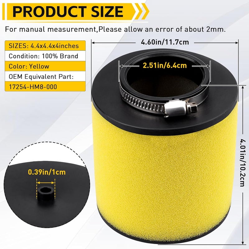 Slother TRX 250 Air Filter Replacement for Honda Recon 250 TRX250 TRX250TE TRX250TM ATV Sportrax 250 TRX250EX TRX250X RECON 250 17254-HM8-000 - Image 2