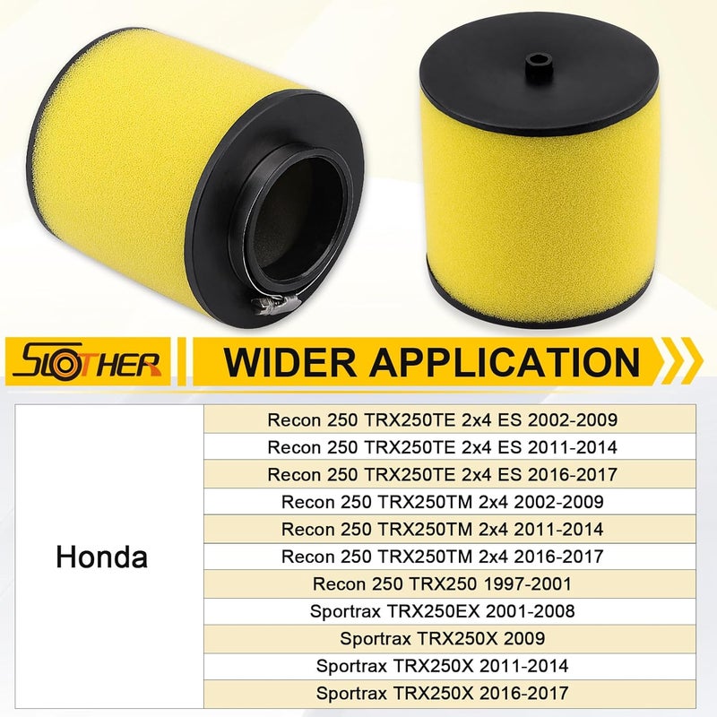 Slother TRX 250 Air Filter Replacement for Honda Recon 250 TRX250 TRX250TE TRX250TM ATV Sportrax 250 TRX250EX TRX250X RECON 250 17254-HM8-000 - Image 3